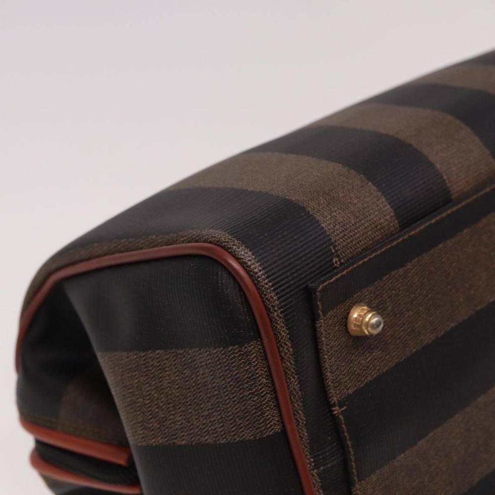 FENDI Pecan Canvas Hand Bag Brown Black Auth yk13082 - Picture 15 of 16